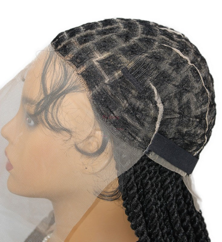 24Inch Braided Wigs Synthetic Wigs 360 Full Lace Front Wigs