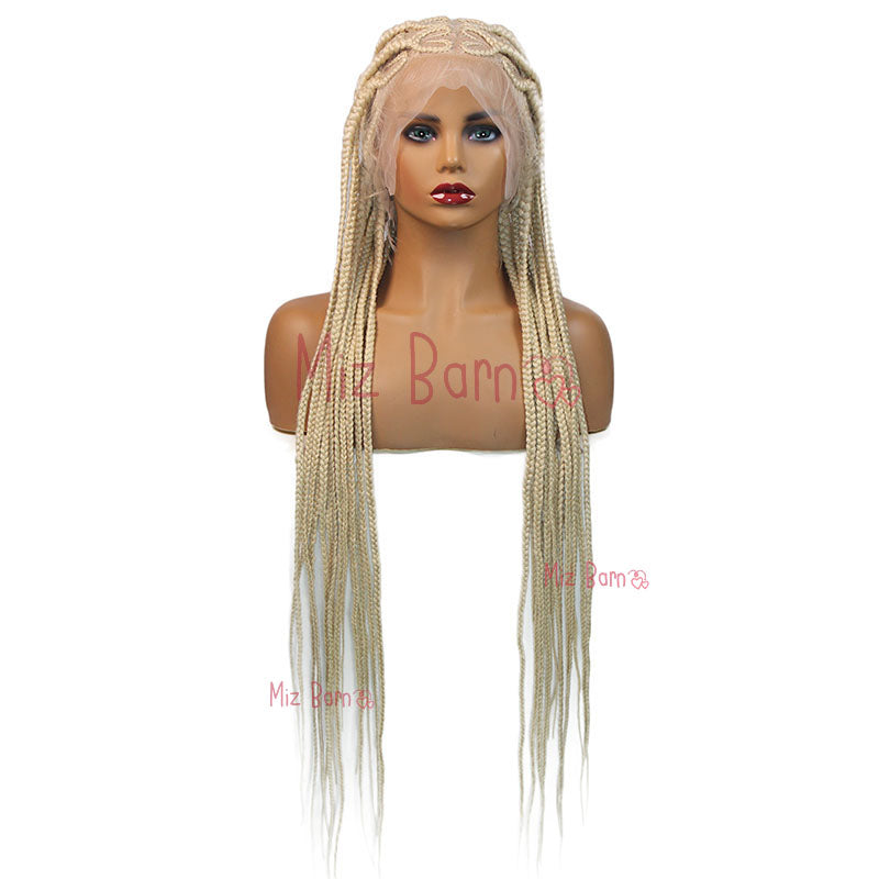 Heart Shaped Braided Wigs Synthetic Wigs 360 Full Lace Front Wigs