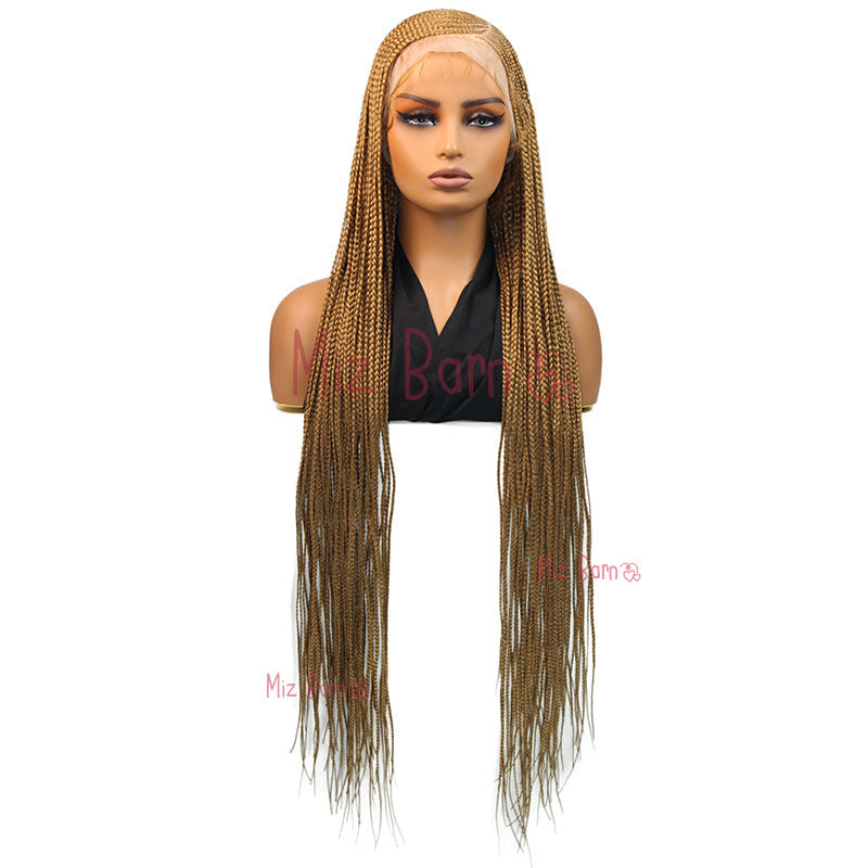 Synthetic Full Lace Front Wig Cornrow Double Braided Wigs For Black Women Box Side Part Braided Lace Wig