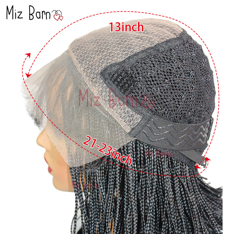Short Bob Twist Braided Wigs Knotless Box Synthetic Braided Lace Front Wigs 12'' Straight Tiny Thin Cornrow Wig For Black Women