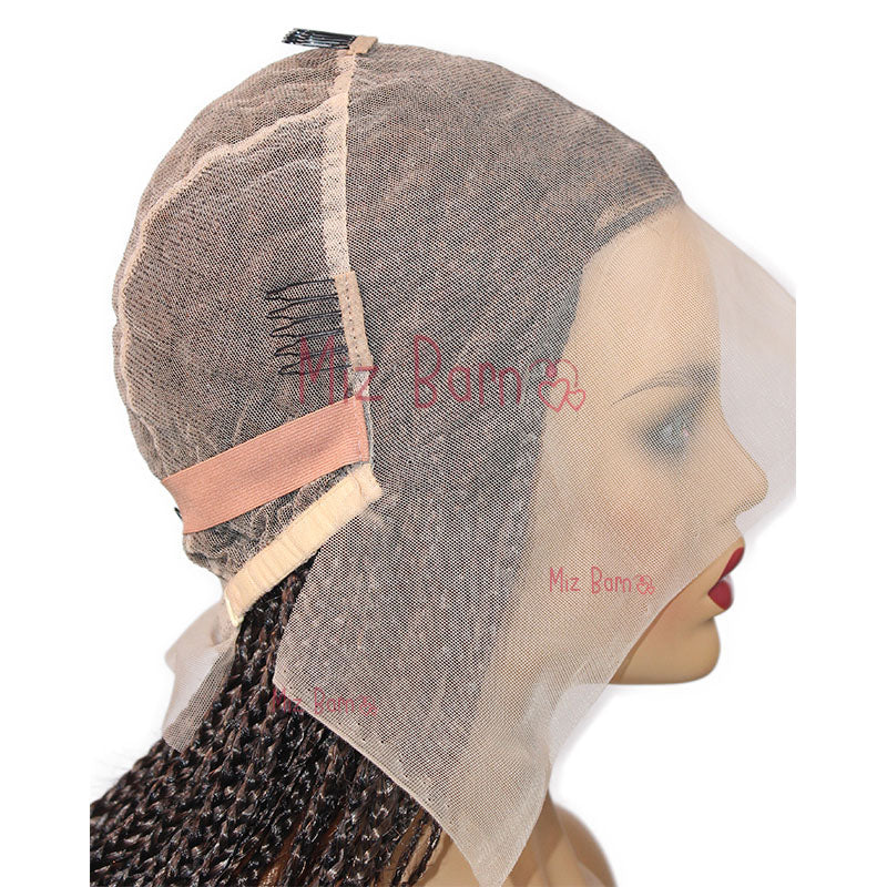 360 Full Lace Synthetic Wigs Knotless Curly Braids Lace Wig 28inch