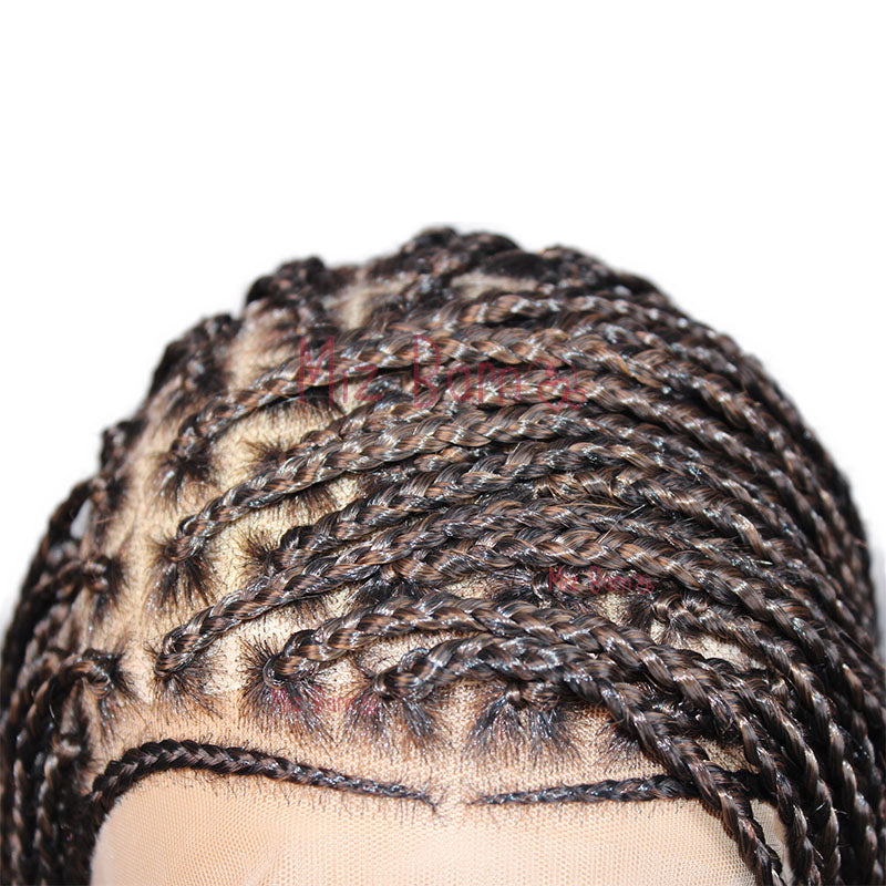 360 Full Lace Synthetic Wigs Knotless Curly Braids Lace Wig 28inch