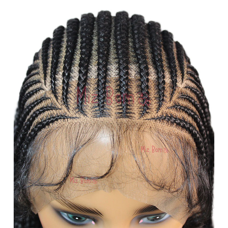 Synthetic Lace Front Wig Braided Wigs for Black Women 36Inch