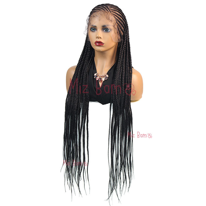Synthetic Lace Front Wig Braided Wigs for Black Women 36Inch
