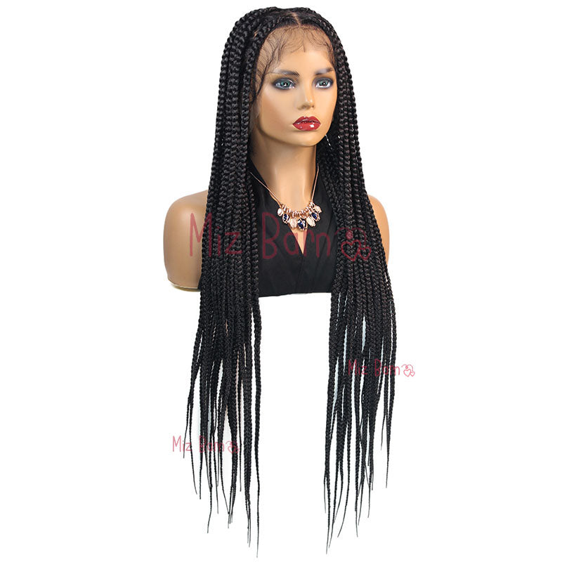 Synthetic Lace Front Wig Braided Wigs for Black Women 36Inch