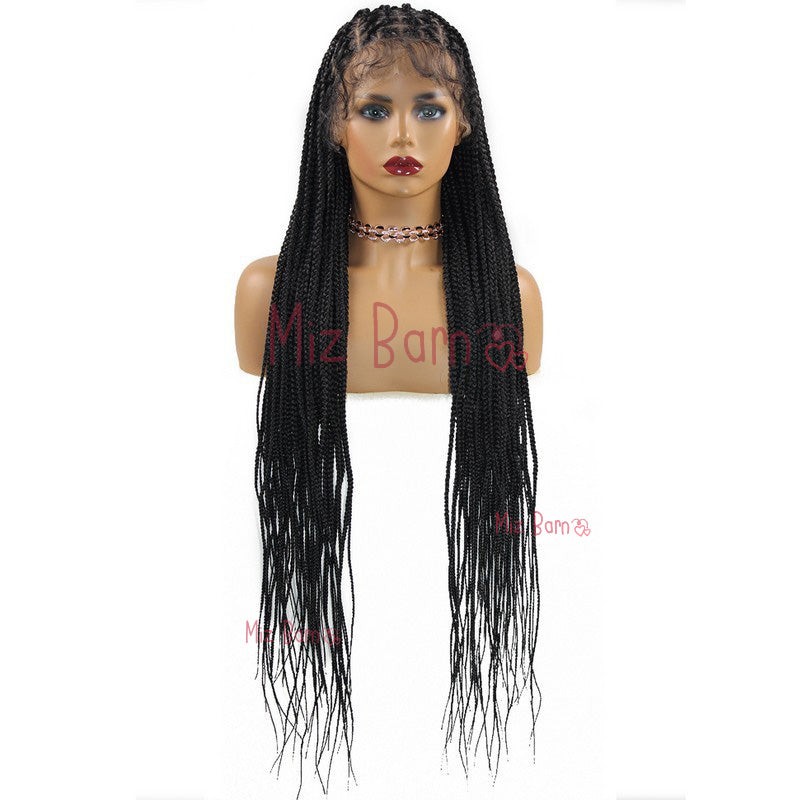 36 Inch Inch Full Criss Cross Braids Wig Knotless Box Braid ynthetic Lace Front Wigs