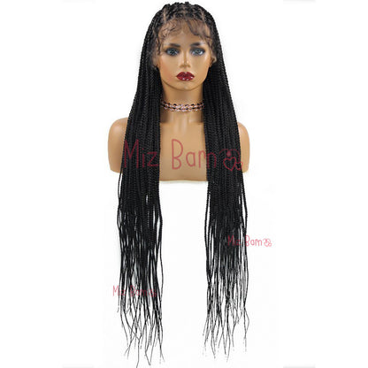 36 Inch Inch Full Criss Cross Braids Wig Knotless Box Braid ynthetic Lace Front Wigs