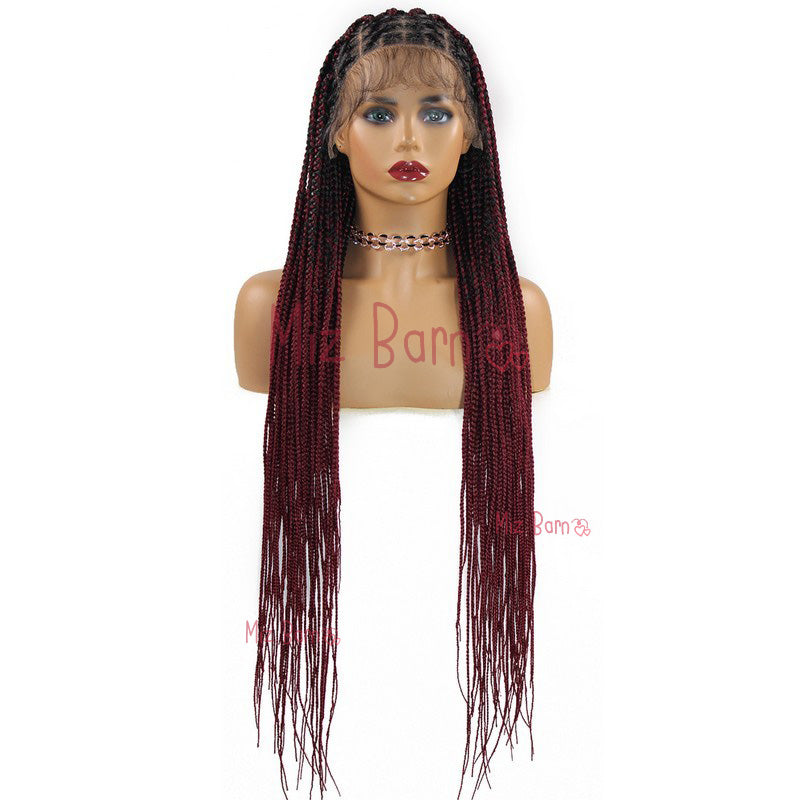 36 Inch Inch Full Criss Cross Braids Wig Knotless Box Braid ynthetic Lace Front Wigs