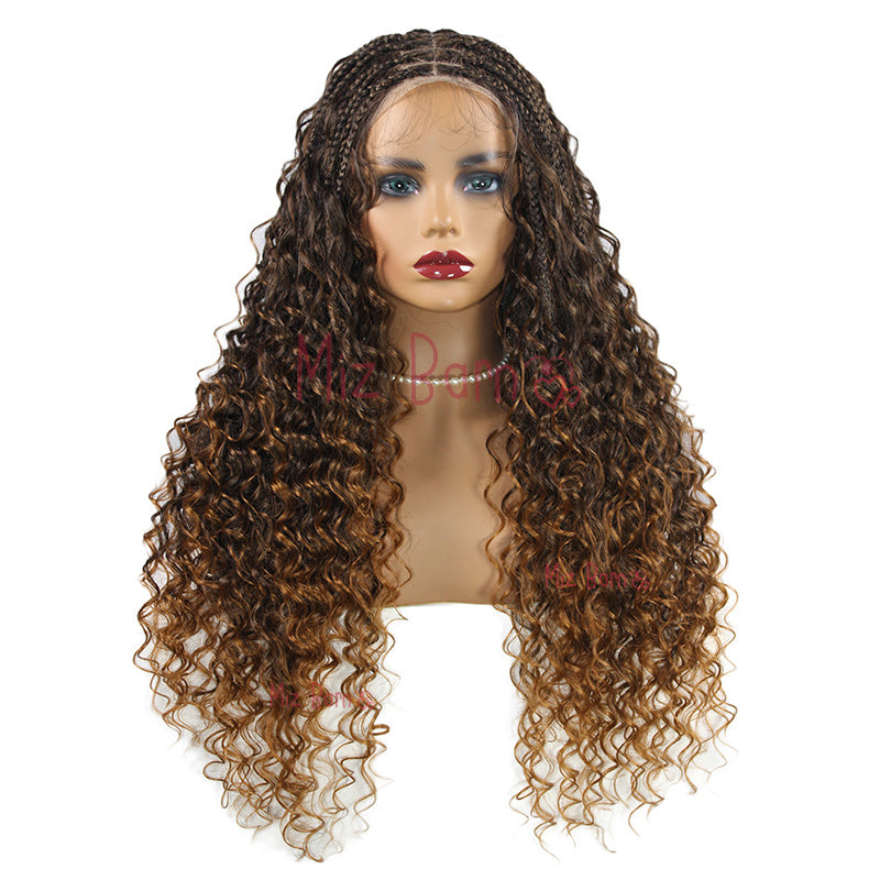 Bohemia Synthetic Full Lace Braided Wig for African Women 24 Inch