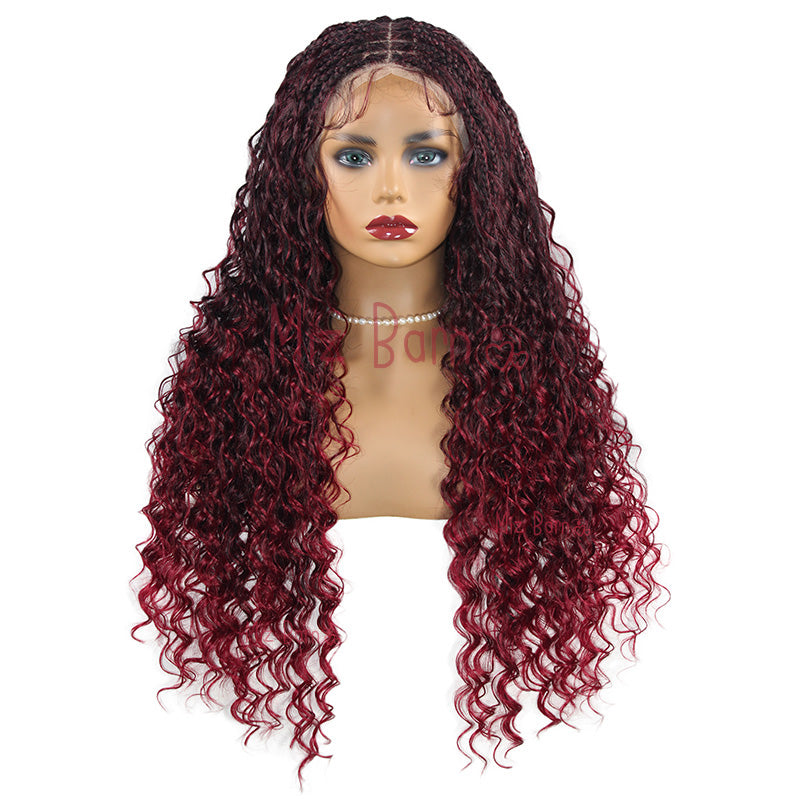 Bohemia Synthetic Full Lace Braided Wig for African Women 24 Inch