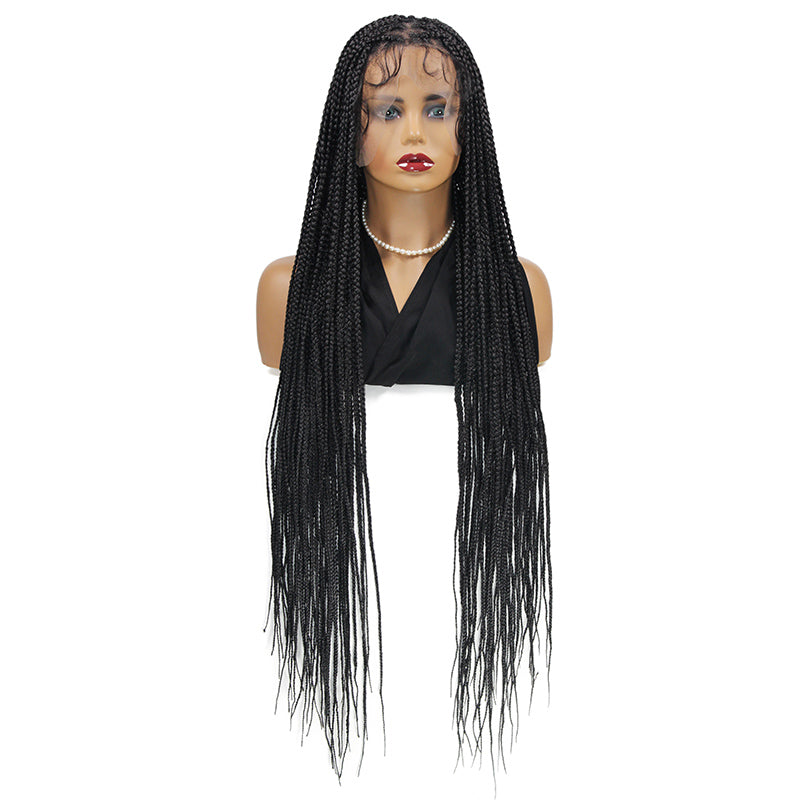 Full Lace Knotless Cornrow Braid Wig Random Part Braid Goddess Wig