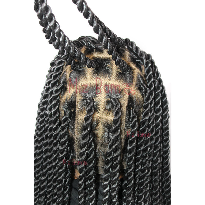 Senegalese Passion Twist Synthetic Braided Wigs Jumbo Box Braid Lace Frontal Wig