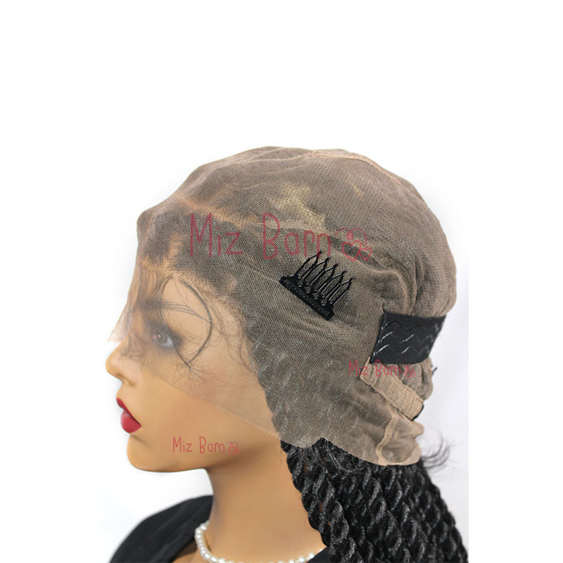 Senegalese Passion Twist Synthetic Braided Wigs Jumbo Box Braid Lace Frontal Wig