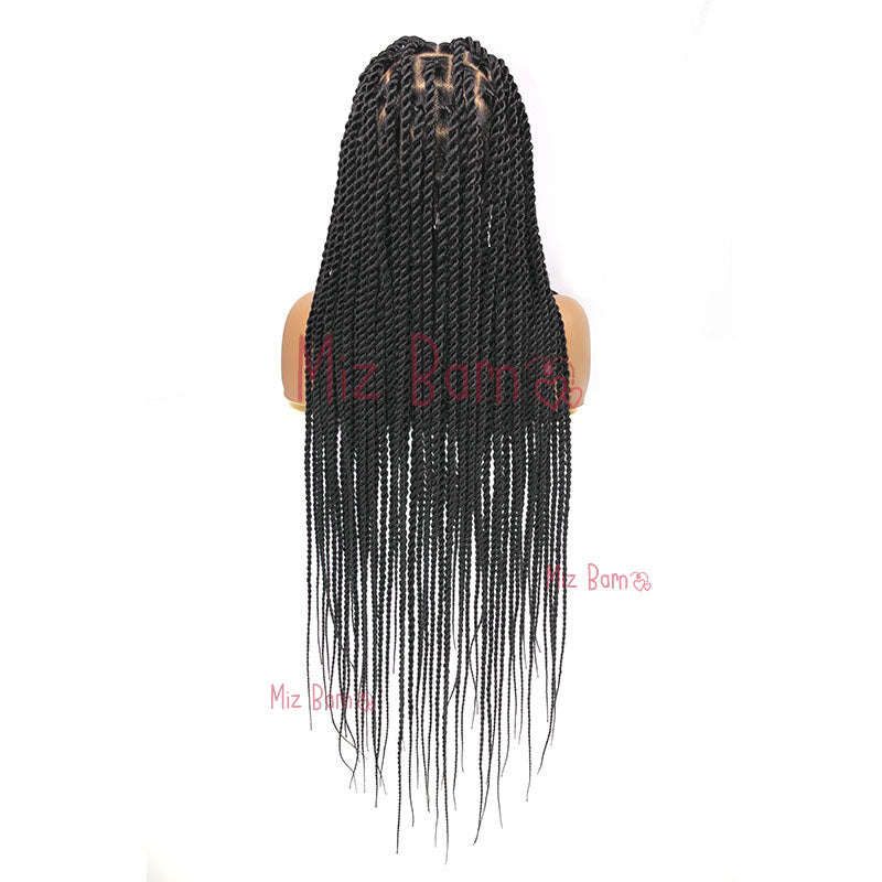 Senegalese Passion Twist Synthetic Braided Wigs Jumbo Box Braid Lace Frontal Wig