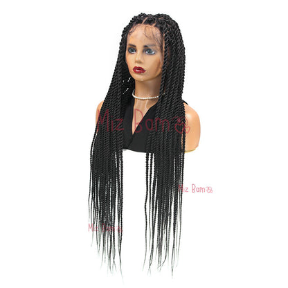 Senegalese Passion Twist Synthetic Braided Wigs Jumbo Box Braid Lace Frontal Wig