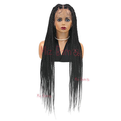 Senegalese Passion Twist Synthetic Braided Wigs Jumbo Box Braid Lace Frontal Wig