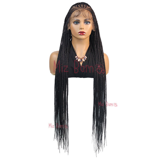 36" Braided Wigs for Black Women Synthetic Lace Front Wig