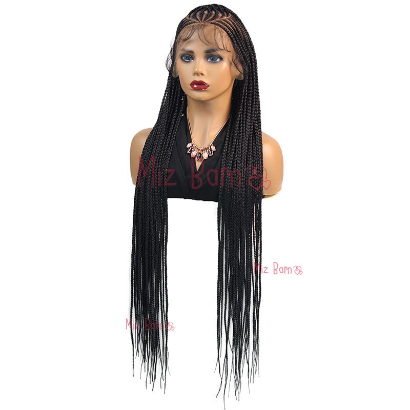 36" Braided Wigs for Black Women Synthetic Lace Front Wig