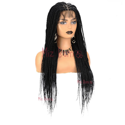 Twist Braided Wigs Box Braided For Black Women Synthetic Full Lace Frontal Wig