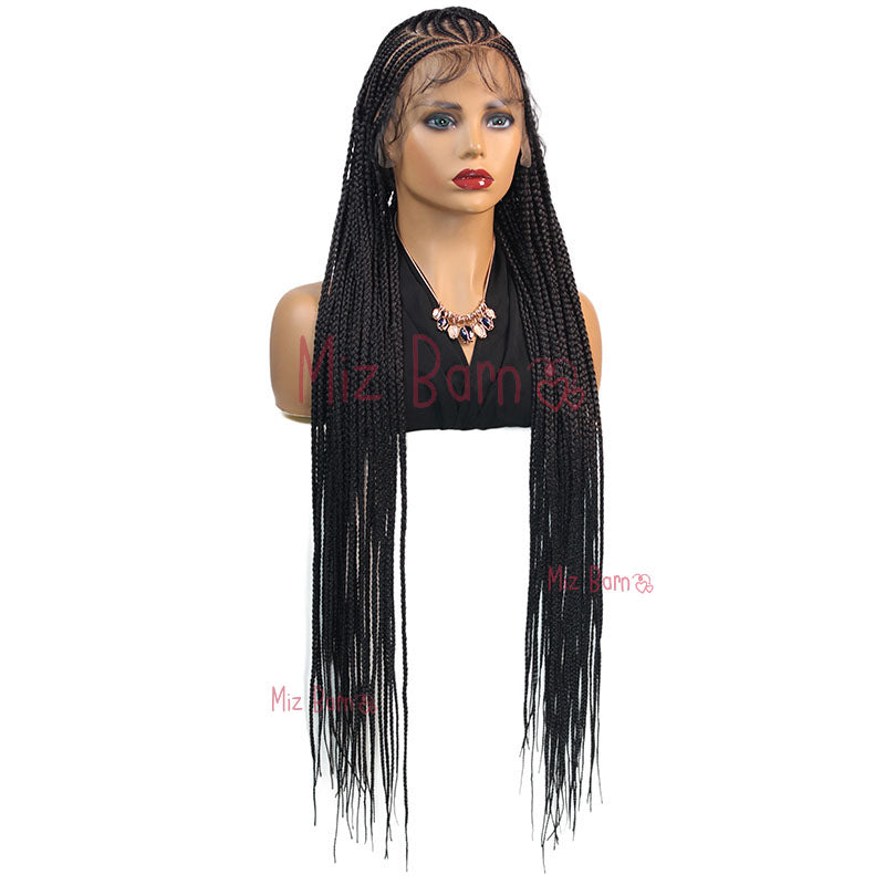 36" Braided Wigs for Black Women Synthetic Lace Front Wig