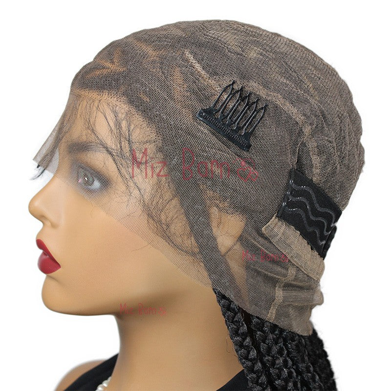 Heart Shaped Braided Wigs Synthetic Wigs 360 Full Lace Front Wigs