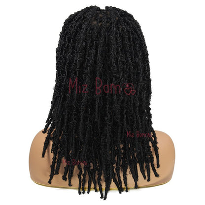 Synthetic 16'' Full Lace Short Braided Wig For Black Women