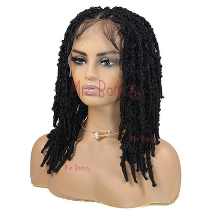 Synthetic 16'' Full Lace Short Braided Wig For Black Women