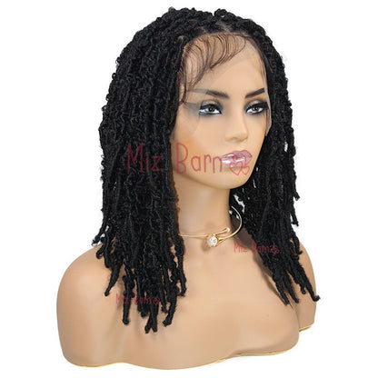 Synthetic 16'' Full Lace Short Braided Wig For Black Women