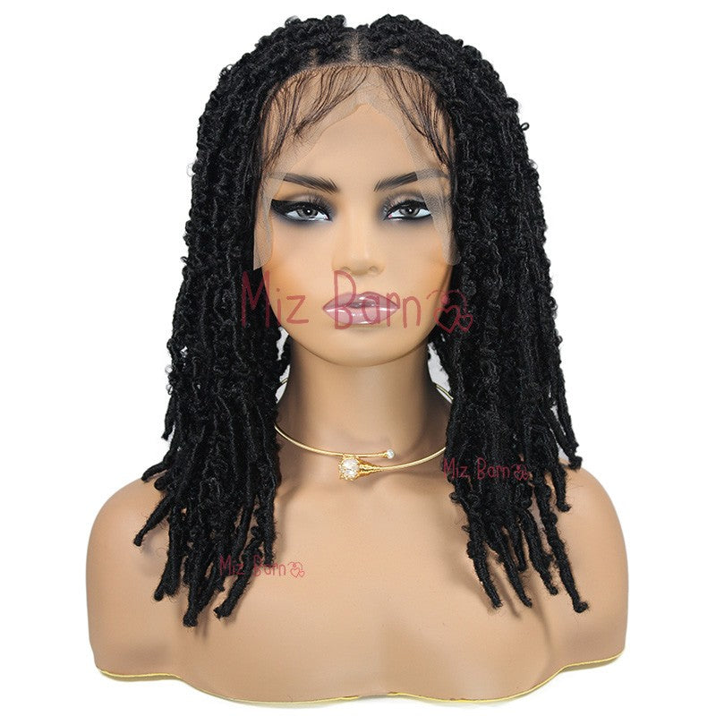 Synthetic 16'' Full Lace Short Braided Wig For Black Women