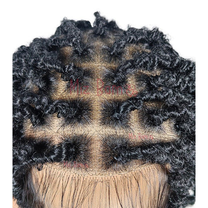 Synthetic 16'' Full Lace Short Braided Wig For Black Women