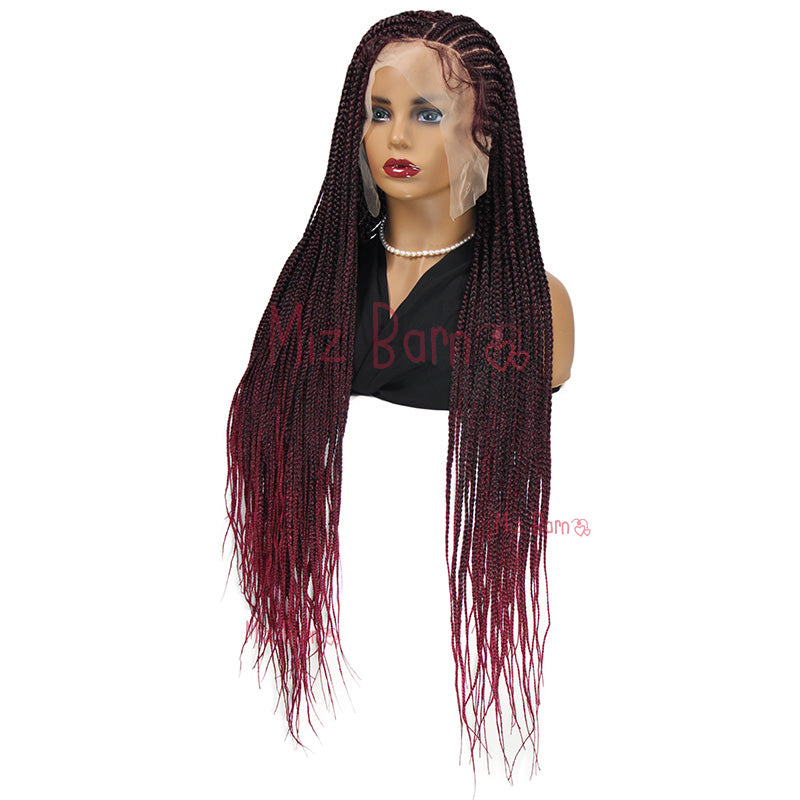 1B brug Braided Wigs for Black Women Synthetic Lace Front Wig