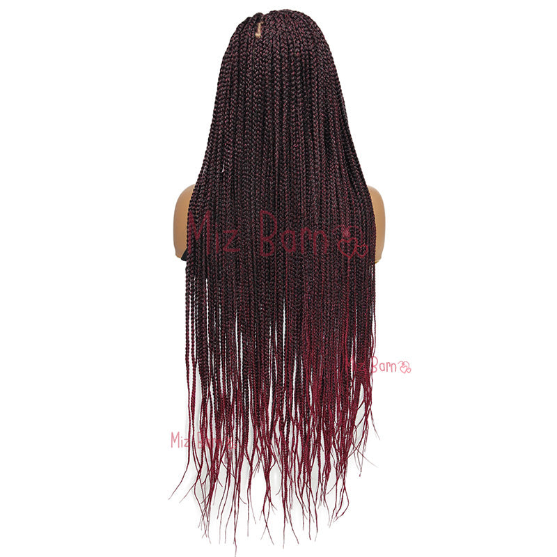 1B brug Braided Wigs for Black Women Synthetic Lace Front Wig