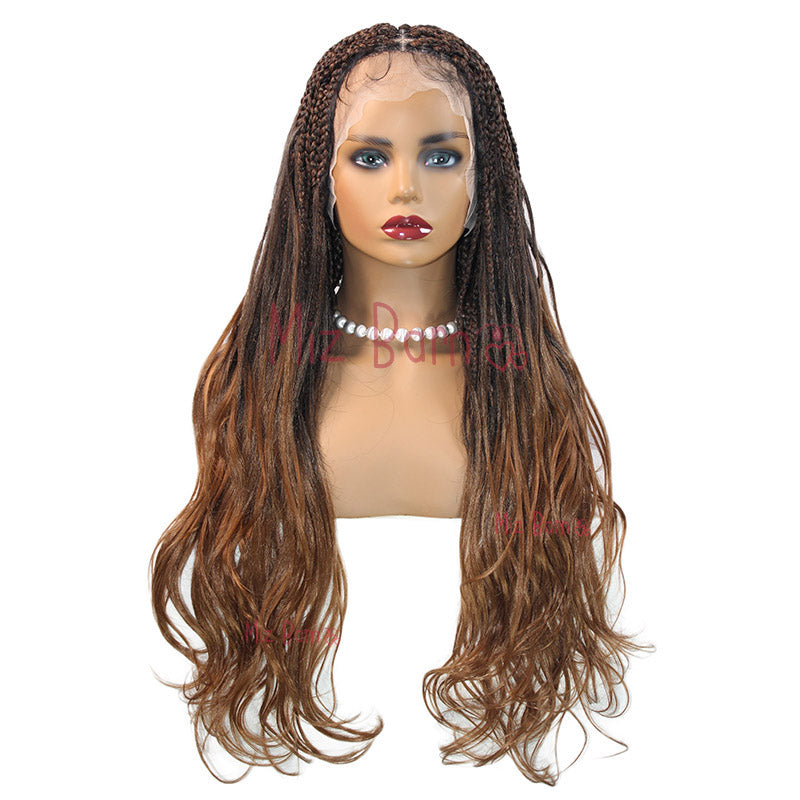 24" Synthetic Full Lace Front Wig Cornrow Braided Wigs for Black Woman