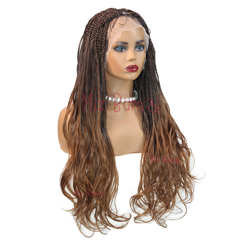 24" Synthetic Full Lace Front Wig Cornrow Braided Wigs for Black Woman