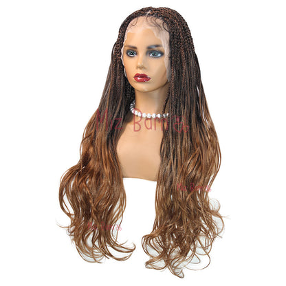 24" Synthetic Full Lace Front Wig Cornrow Braided Wigs for Black Woman