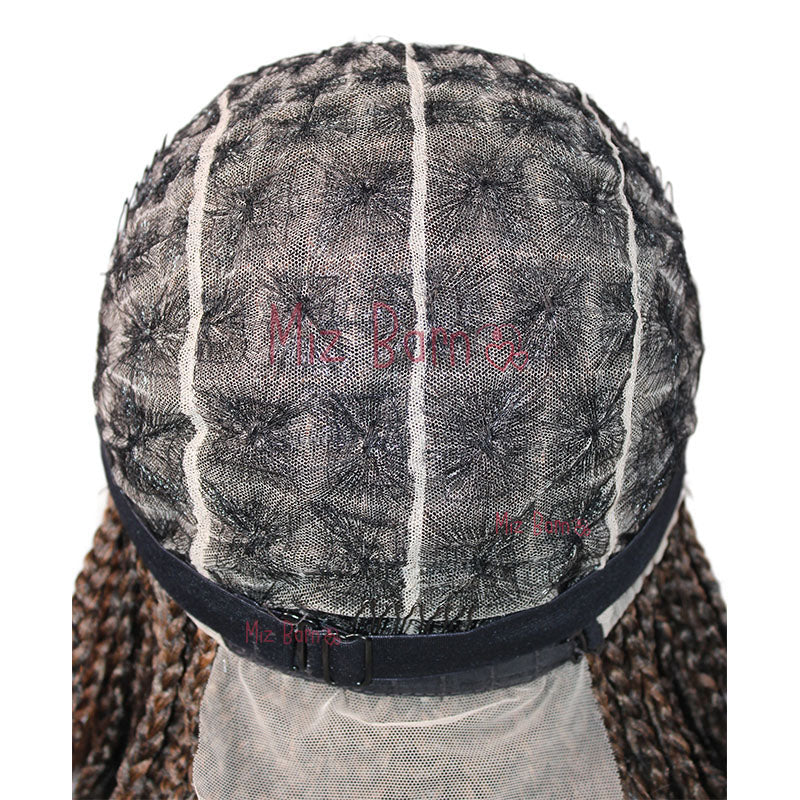 24" Synthetic Full Lace Front Wig Cornrow Braided Wigs for Black Woman