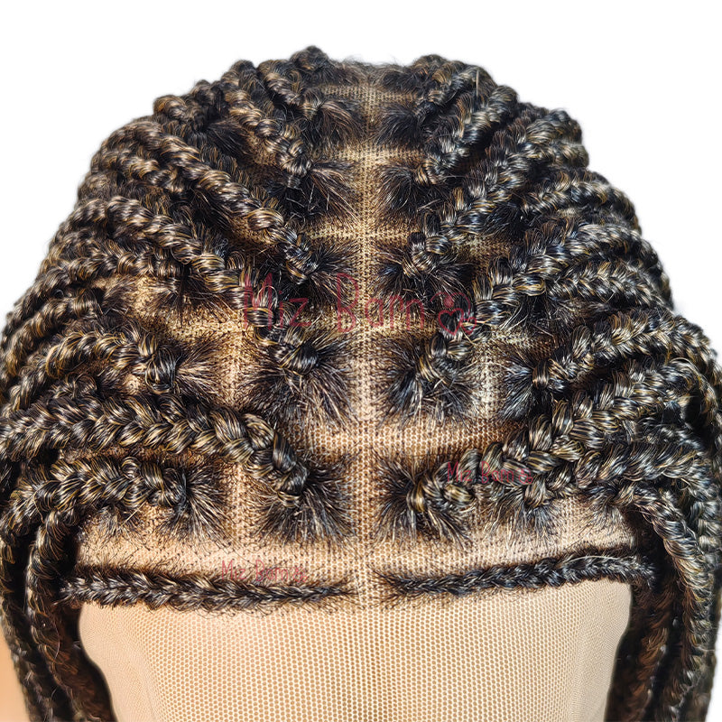 360 Full Lace Synthetic Wigs Knotless Curly Braids Lace Wig 32inch