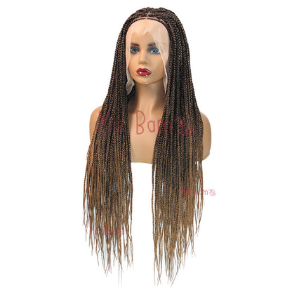 360 Full Lace Synthetic Wigs Knotless Curly Braids Lace Wig 32inch