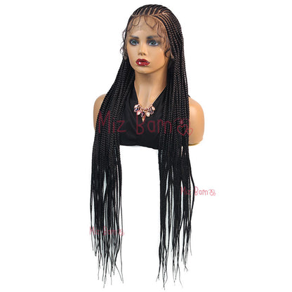 Synthetic Lace Front Wig Braided Wigs for Black Women 36Inch