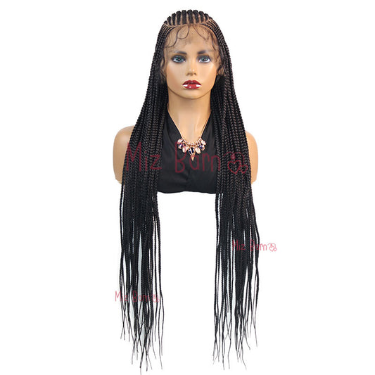 Synthetic Lace Front Wig Braided Wigs for Black Women 36Inch