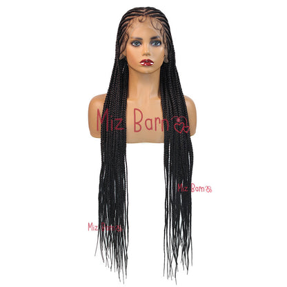 36" Braided Wigs for Black Women Synthetic Lace Front Wig