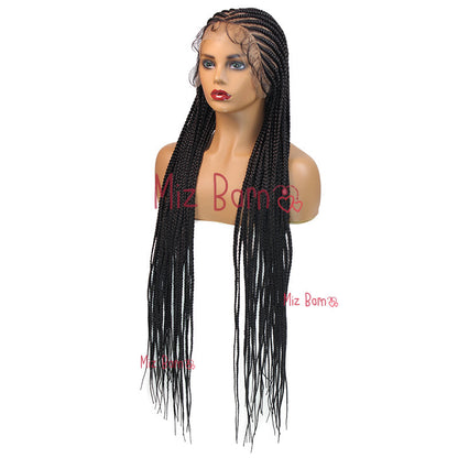 36" Braided Wigs for Black Women Synthetic Lace Front Wig