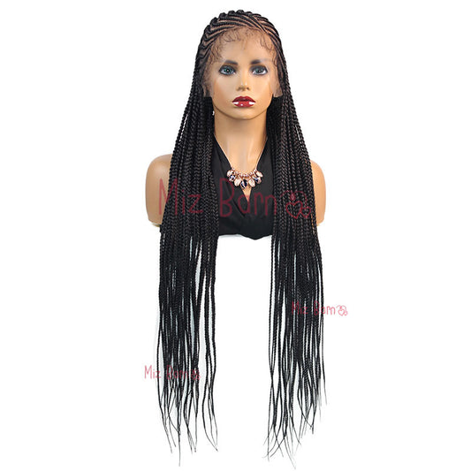 Synthetic Lace Front Wig Braided Wigs for Black Women 36Inch