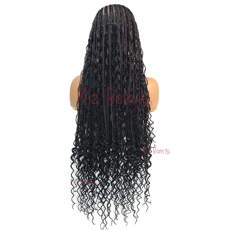 36" Braided Wigs for Black Women Synthetic Lace Front Wig