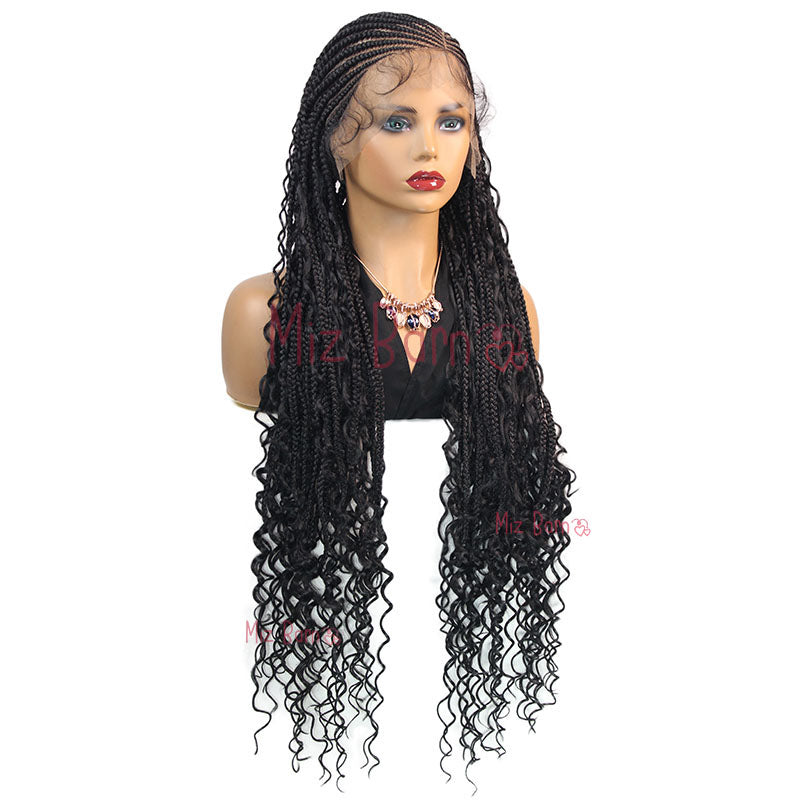 36" Braided Wigs for Black Women Synthetic Lace Front Wig