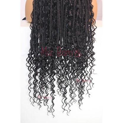 36" Braided Wigs for Black Women Synthetic Lace Front Wig