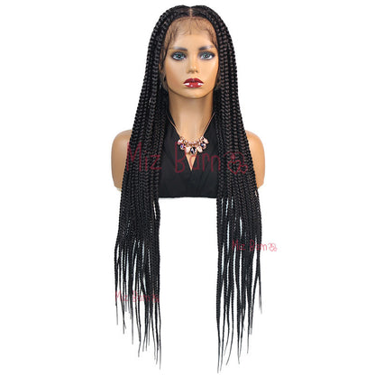 Synthetic Lace Front Wig Braided Wigs for Black Women 36Inch