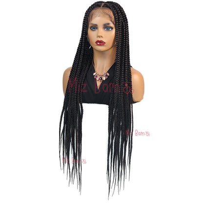 Synthetic Lace Front Wig Braided Wigs for Black Women 36Inch