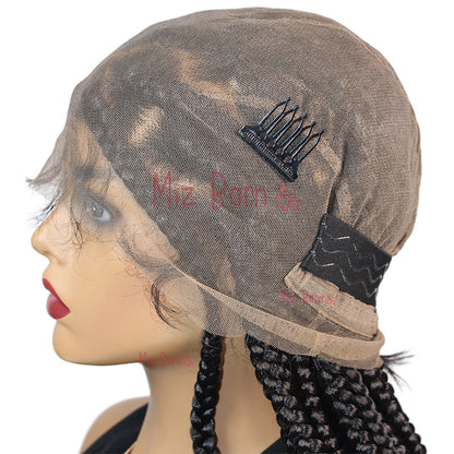 Synthetic Lace Front Wig Braided Wigs for Black Women 36Inch