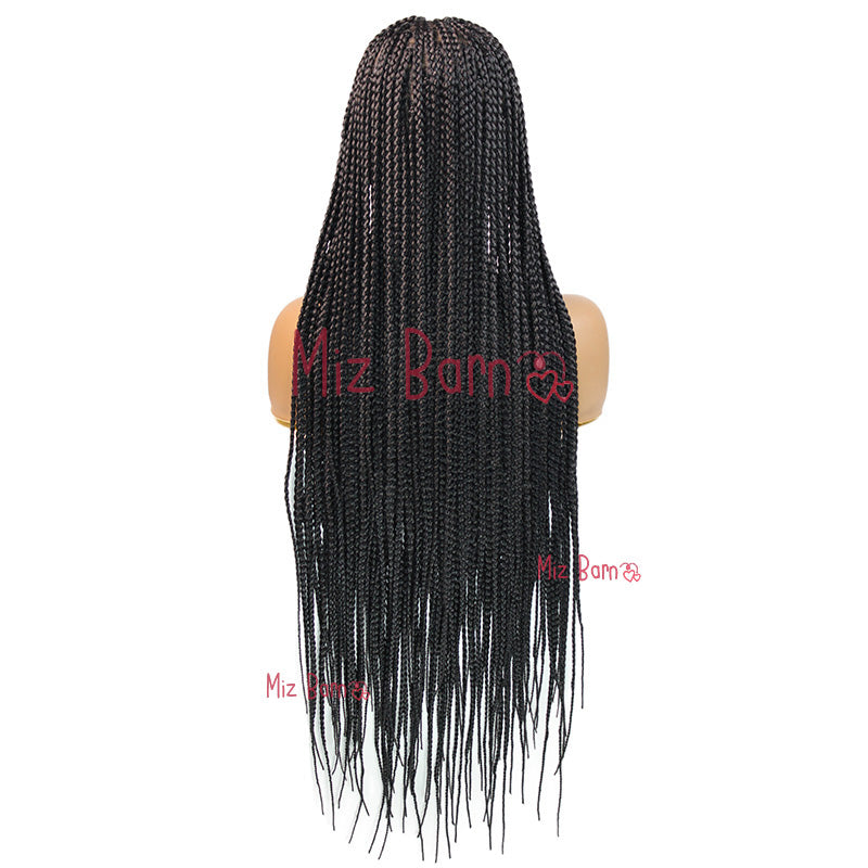 32” Braided Wigs for Black Women Synthetic Lace Front Wig With Bang